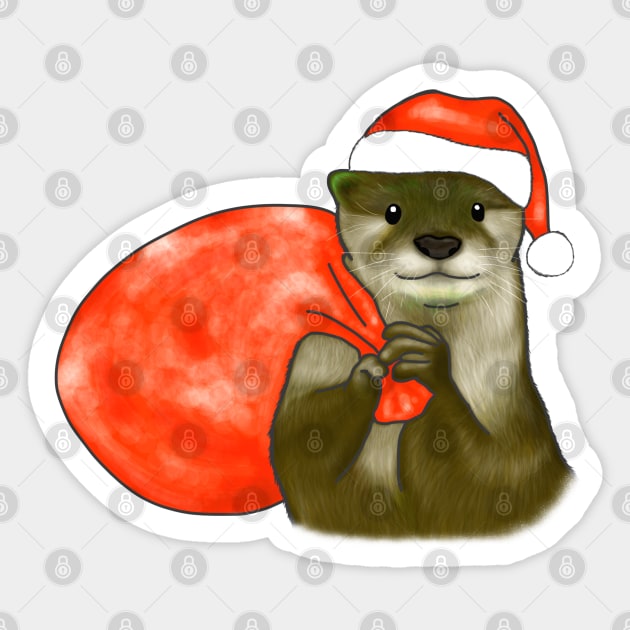 Christmas Otter Sticker by OtterFamily